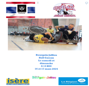 CSBJ-Handisport: match rugby fauteuil contre l’équipe nationale Thaïlandaise